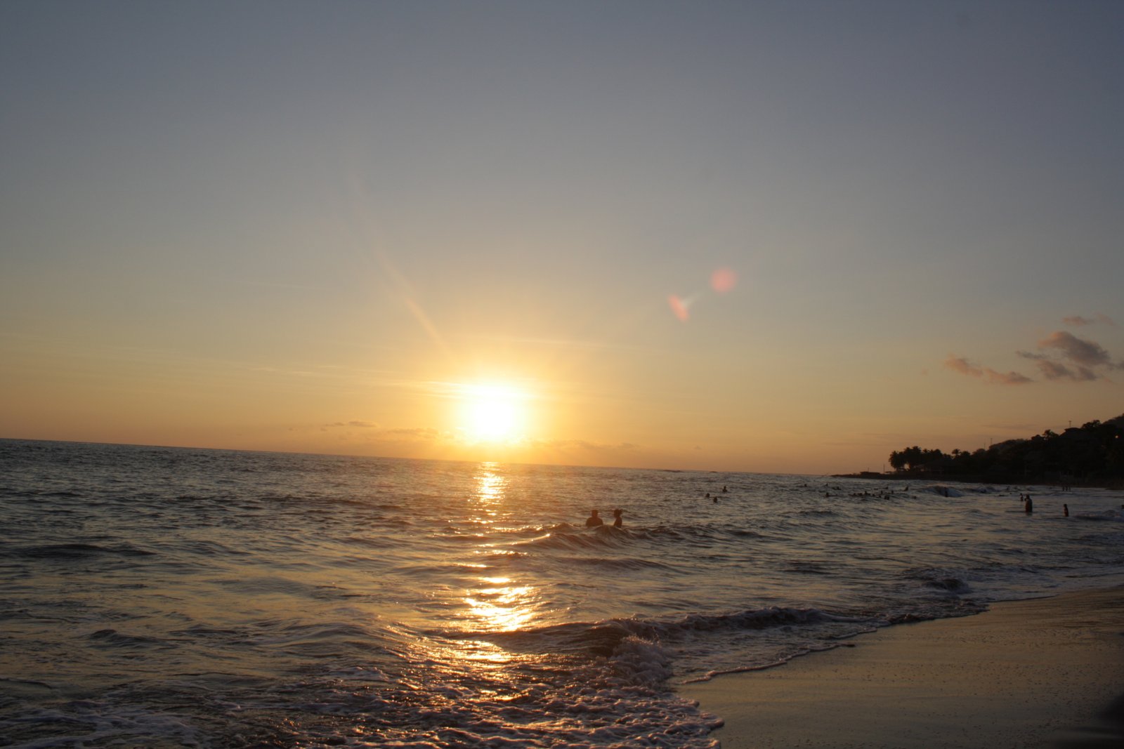 Sunset on beach at El Tunco